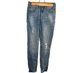 A2 Jeans Womens Juniors Sz 3 Skinny Jean Light Wash Distressed P2966M S.A. Jeans